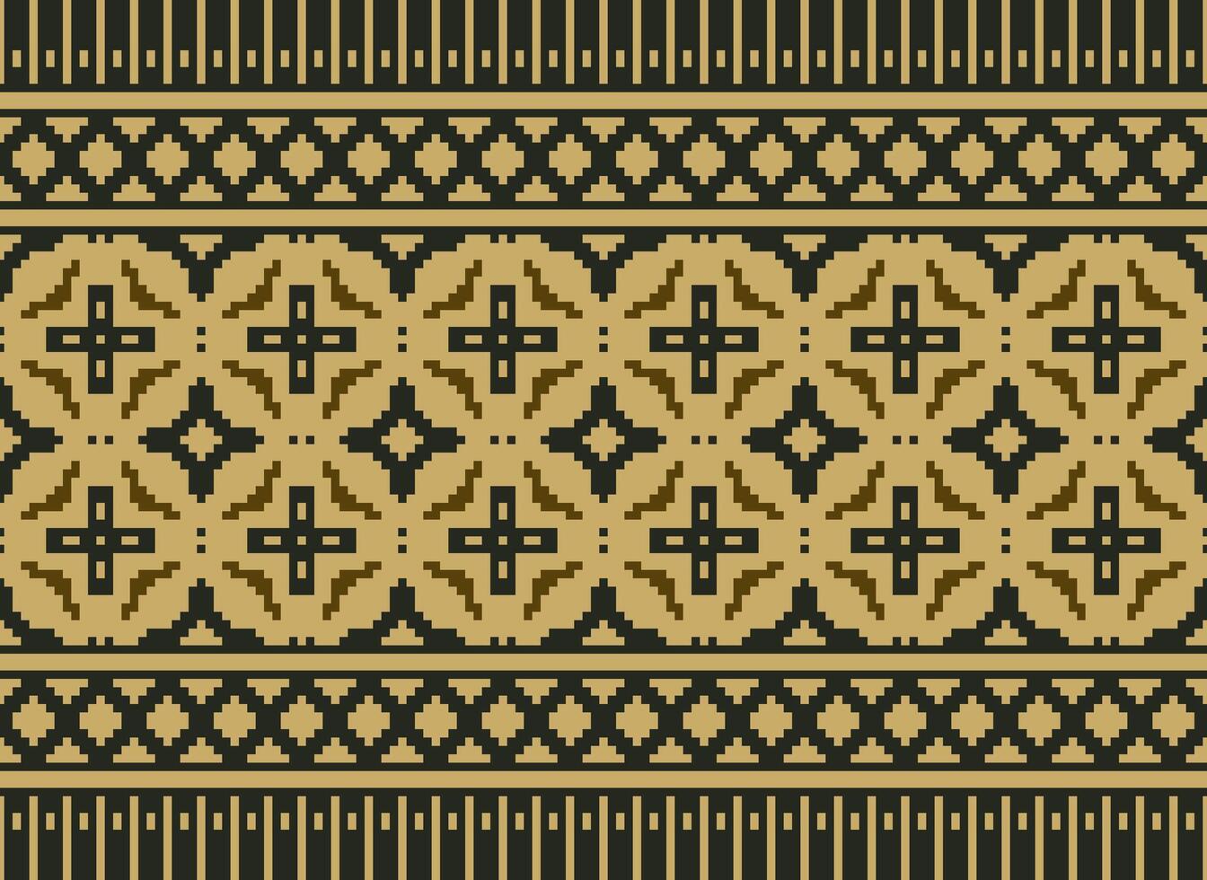 pixel korsa sy traditionell etnisk mönster paisley blomma ikat bakgrund abstrakt aztec afrikansk indonesiska indisk sömlös mönster för tyg skriva ut trasa klänning matta gardiner och sarong vektor