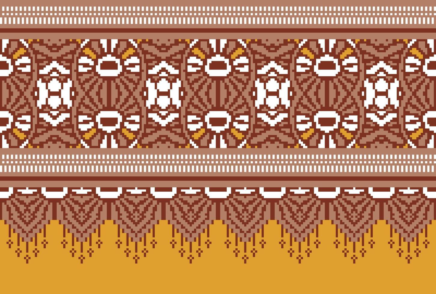 pixel korsa sy traditionell etnisk mönster paisley blomma ikat bakgrund abstrakt aztec afrikansk indonesiska indisk sömlös mönster för tyg skriva ut trasa klänning matta gardiner och sarong vektor