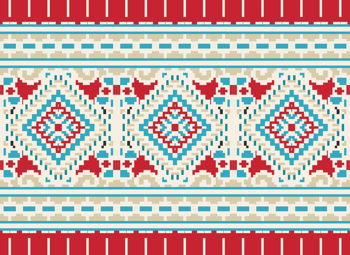 pixel korsa sy traditionell etnisk mönster paisley blomma ikat bakgrund abstrakt aztec afrikansk indonesiska indisk sömlös mönster för tyg skriva ut trasa klänning matta gardiner och sarong vektor