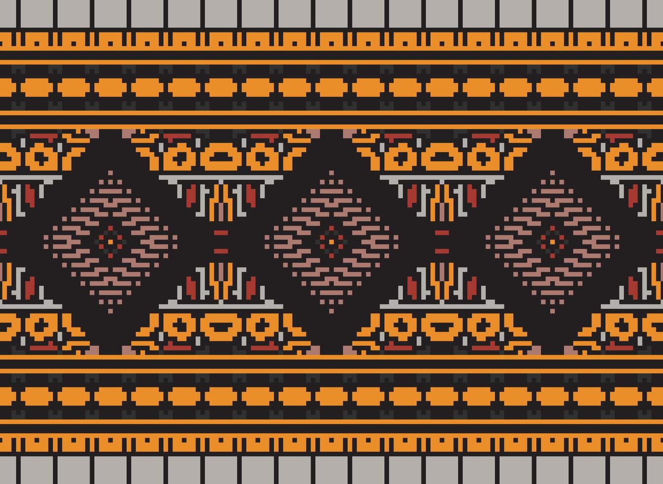 pixel korsa sy traditionell etnisk mönster paisley blomma ikat bakgrund abstrakt aztec afrikansk indonesiska indisk sömlös mönster för tyg skriva ut trasa klänning matta gardiner och sarong vektor