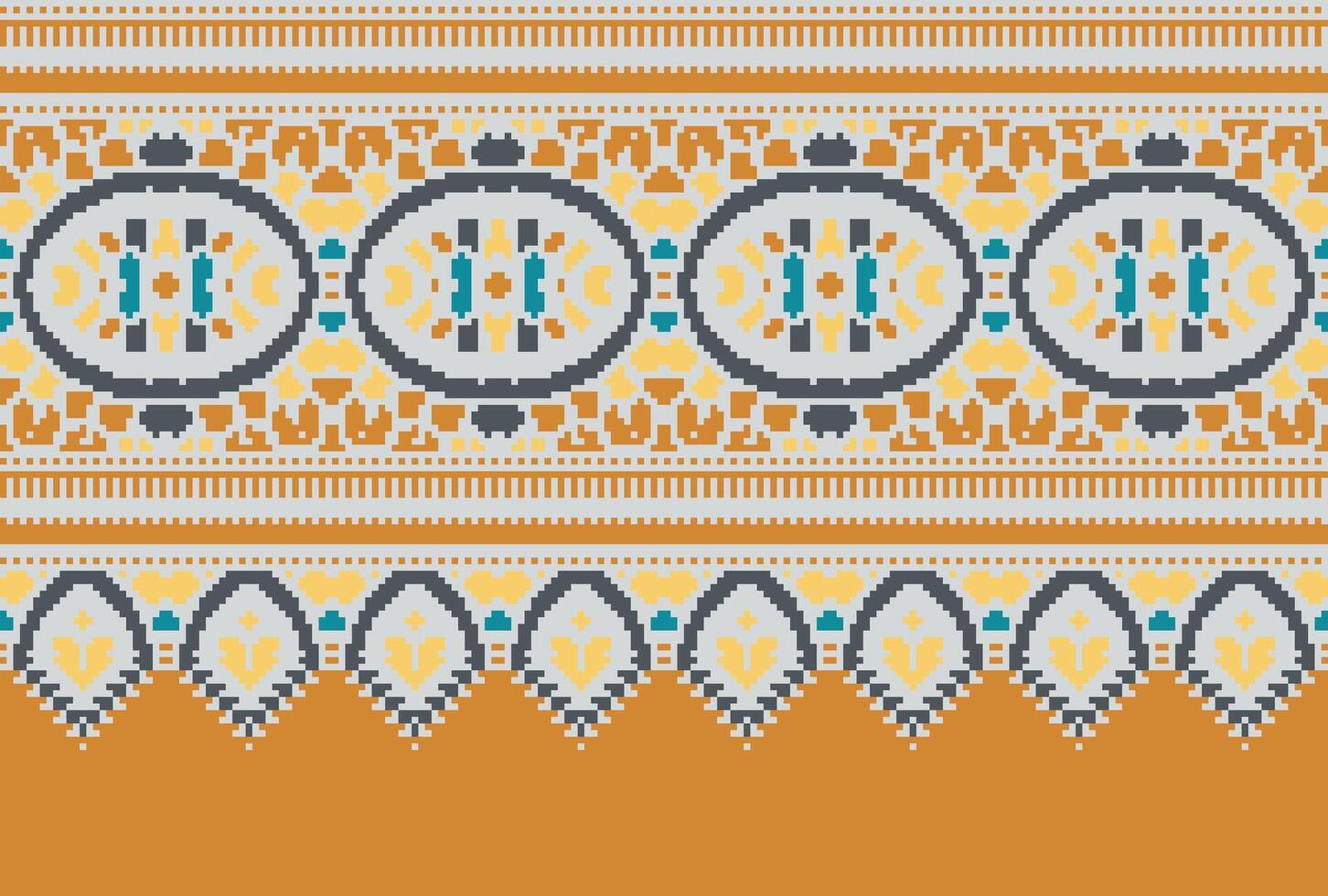 korsa sy mönster med blommig mönster. traditionell korsa sy handarbete. geometrisk etnisk mönster, broderi, textil- ornament, tyg, hand sys mönster, kulturell söm pixel konst. vektor