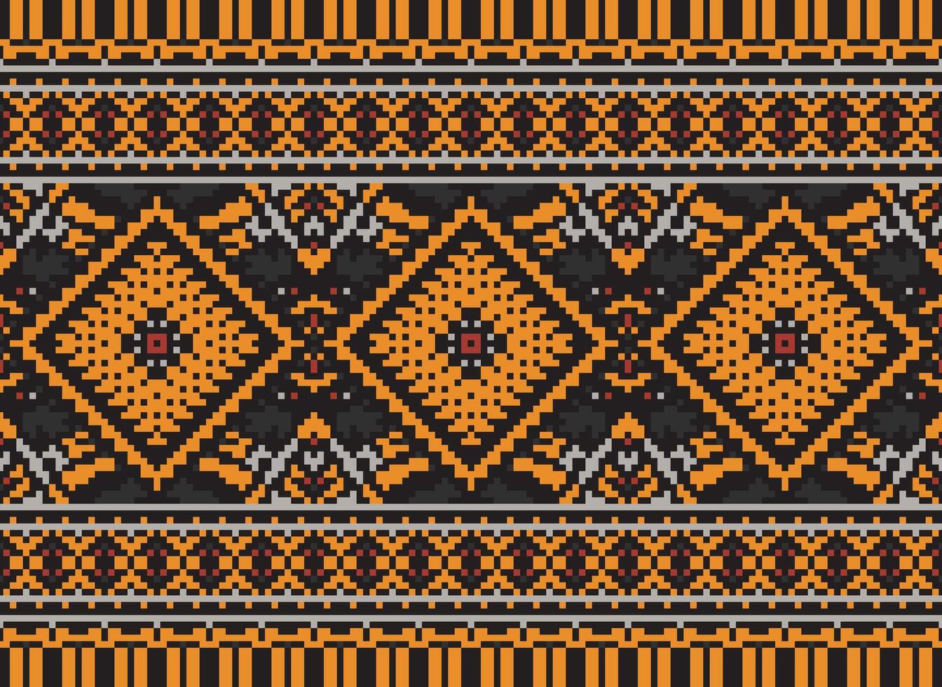 pixel korsa sy traditionell etnisk mönster paisley blomma ikat bakgrund abstrakt aztec afrikansk indonesiska indisk sömlös mönster för tyg skriva ut trasa klänning matta gardiner och sarong vektor