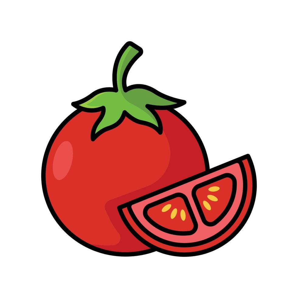 tomat ikon vektor design mall i vit bakgrund