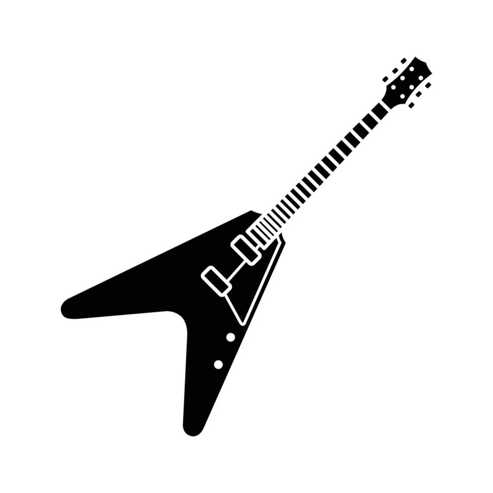 elektrisk gitarr ikon vektor design mall i vit bakgrund