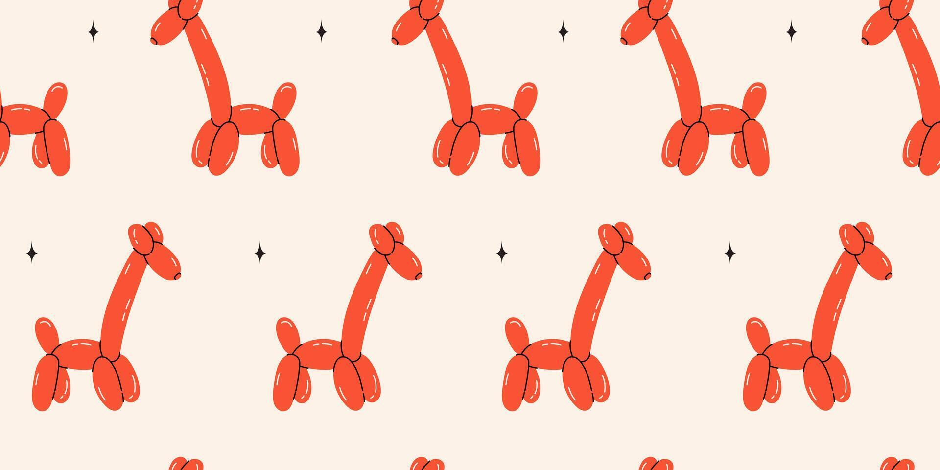 sömlös mönster med giraff ballonger. ljus färgrik upprepa element. stock illustration. vektor sömlös mönster av söt tecknad serie bubbla djur- i Färg.
