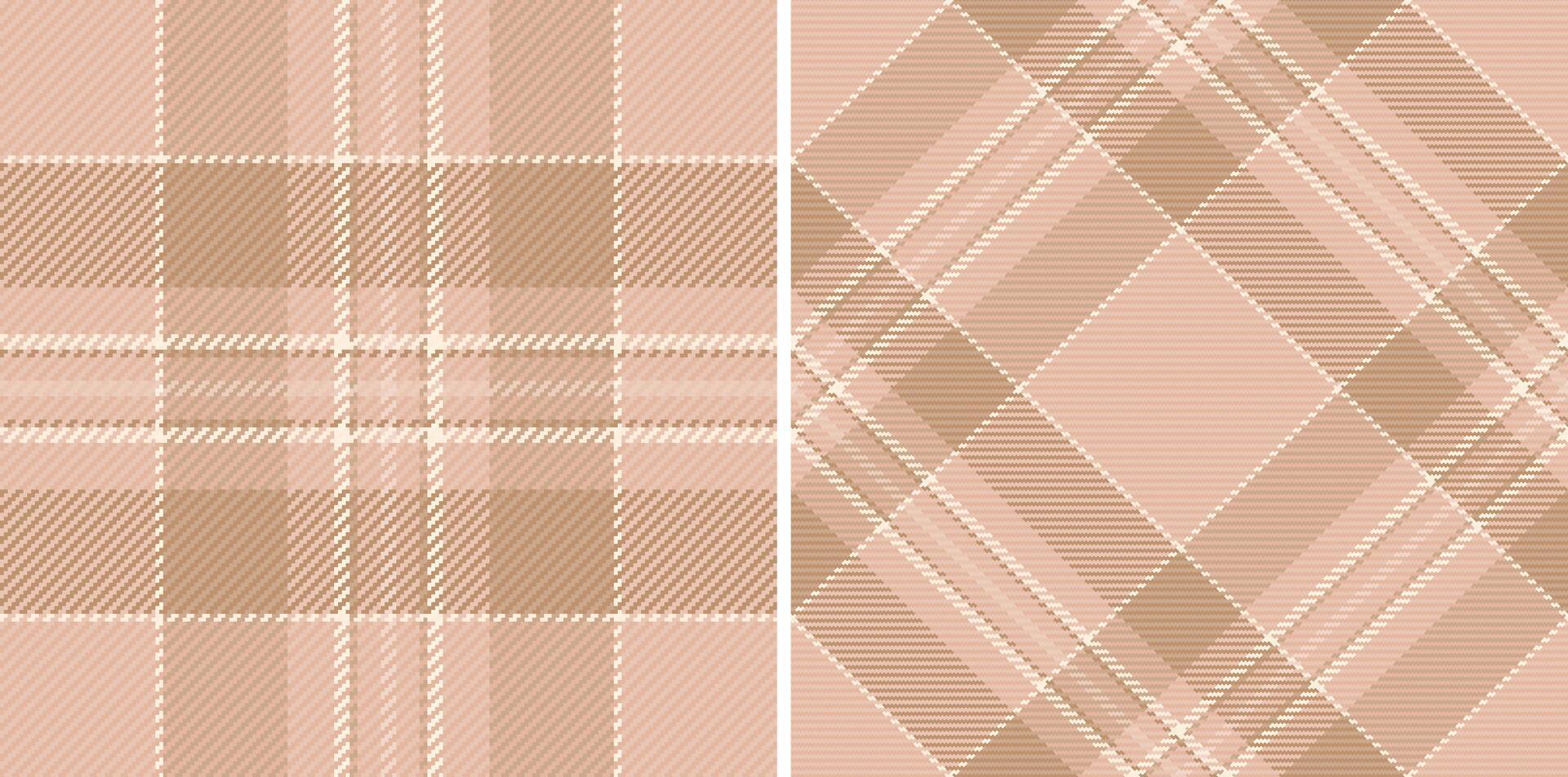 Textil- Plaid Textur von Stoff Vektor Muster mit ein Tartan nahtlos prüfen Hintergrund. einstellen im Haut Farben. texturiert Mauer malen.