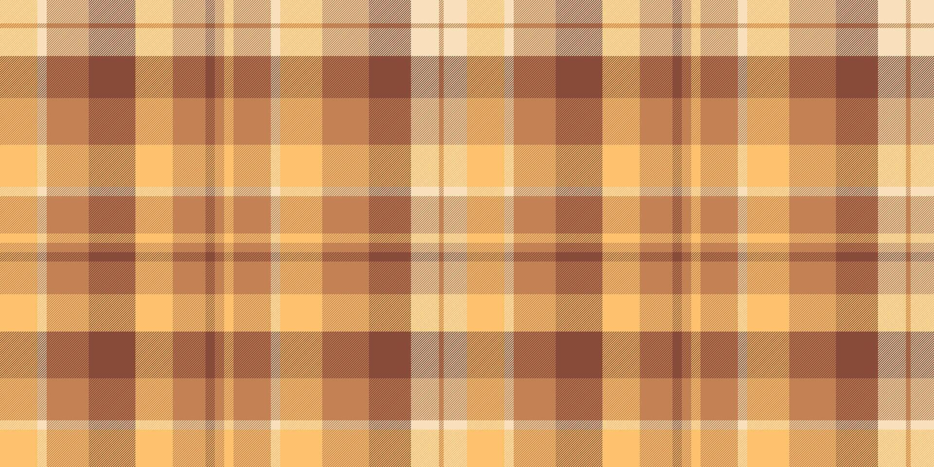 Schottland Plaid Textur Stoff, flauschige Textil- prüfen nahtlos. Rahmen Tartan Vektor Muster Hintergrund im Orange und rot Farben.