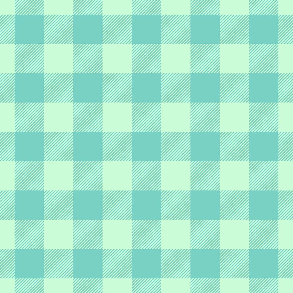 Halbton Stoff Vektor Hintergrund, kurz Muster prüfen nahtlos. Decke Textur Plaid Tartan Textil- im Licht und blaugrün Farben.