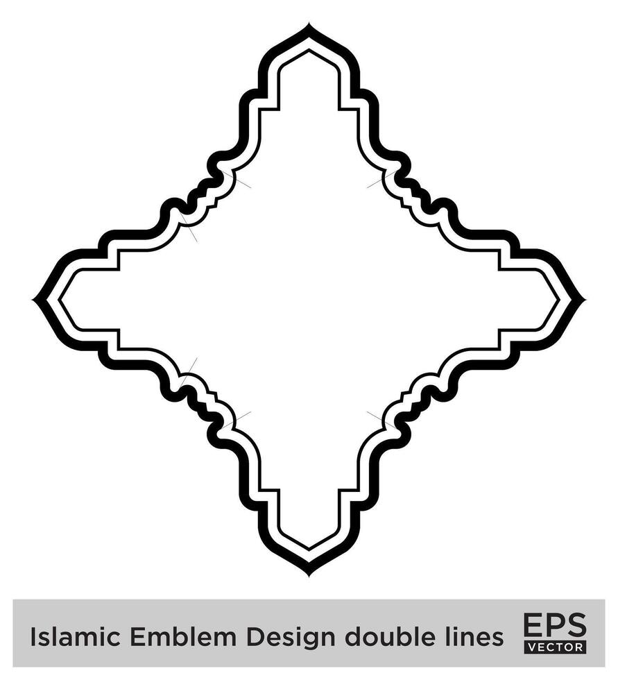 islamic amblem design dubbel- rader svart stroke silhuetter design piktogram symbol visuell illustration vektor