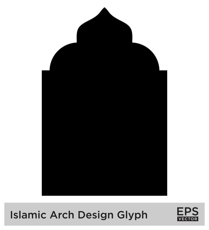 islamisch Bogen Design Glyphe schwarz gefüllt Silhouetten Design Piktogramm Symbol visuell Illustration vektor