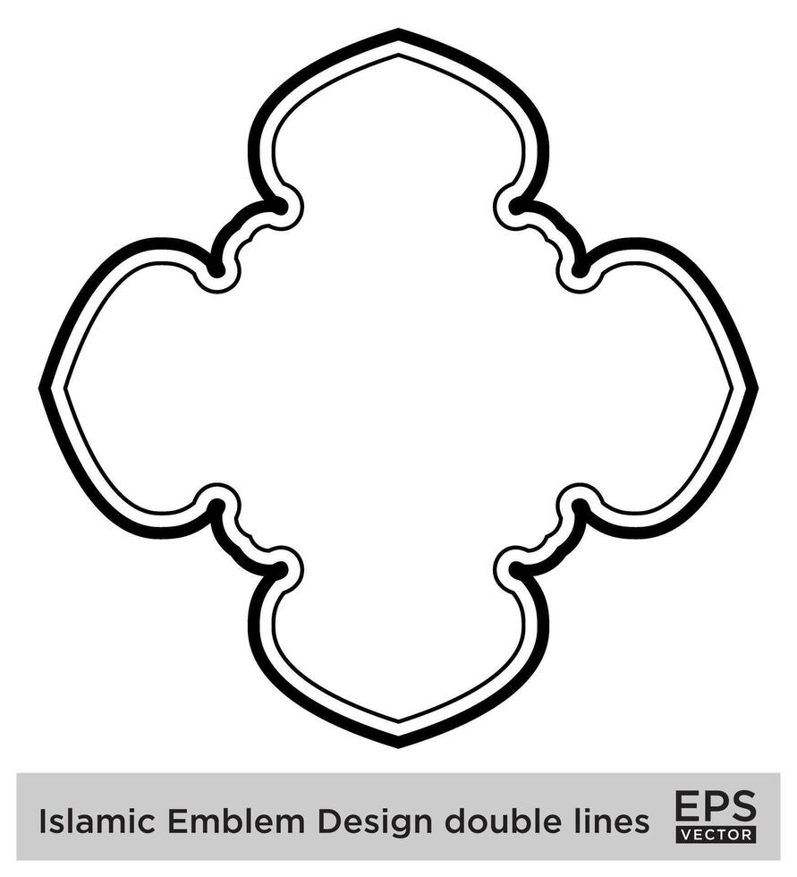 islamic amblem design dubbel- rader svart stroke silhuetter design piktogram symbol visuell illustration vektor