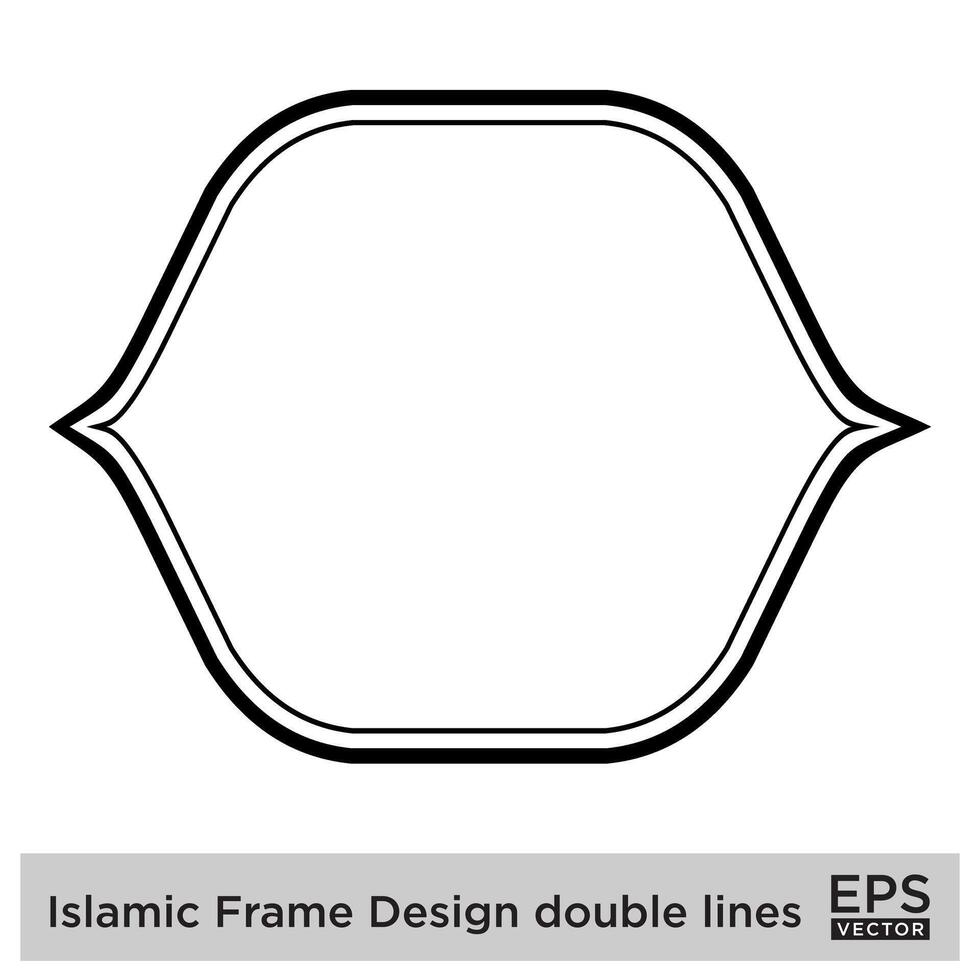 islamic ram design dubbel- rader svart stroke silhuetter design piktogram symbol visuell illustration vektor