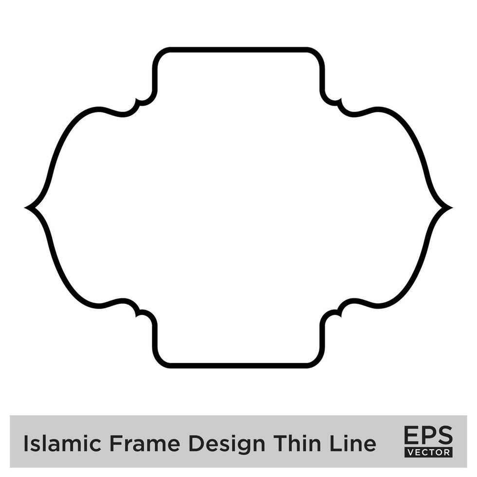 islamisch Rahmen Design dünn Linie schwarz Schlaganfall Silhouetten Design Piktogramm Symbol visuell Illustration vektor