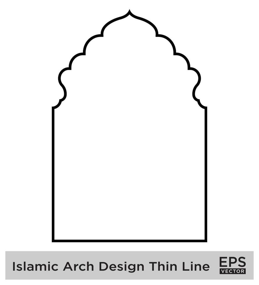 islamisch Bogen Design dünn Linie schwarz Schlaganfall Silhouetten Design Piktogramm Symbol visuell Illustration vektor