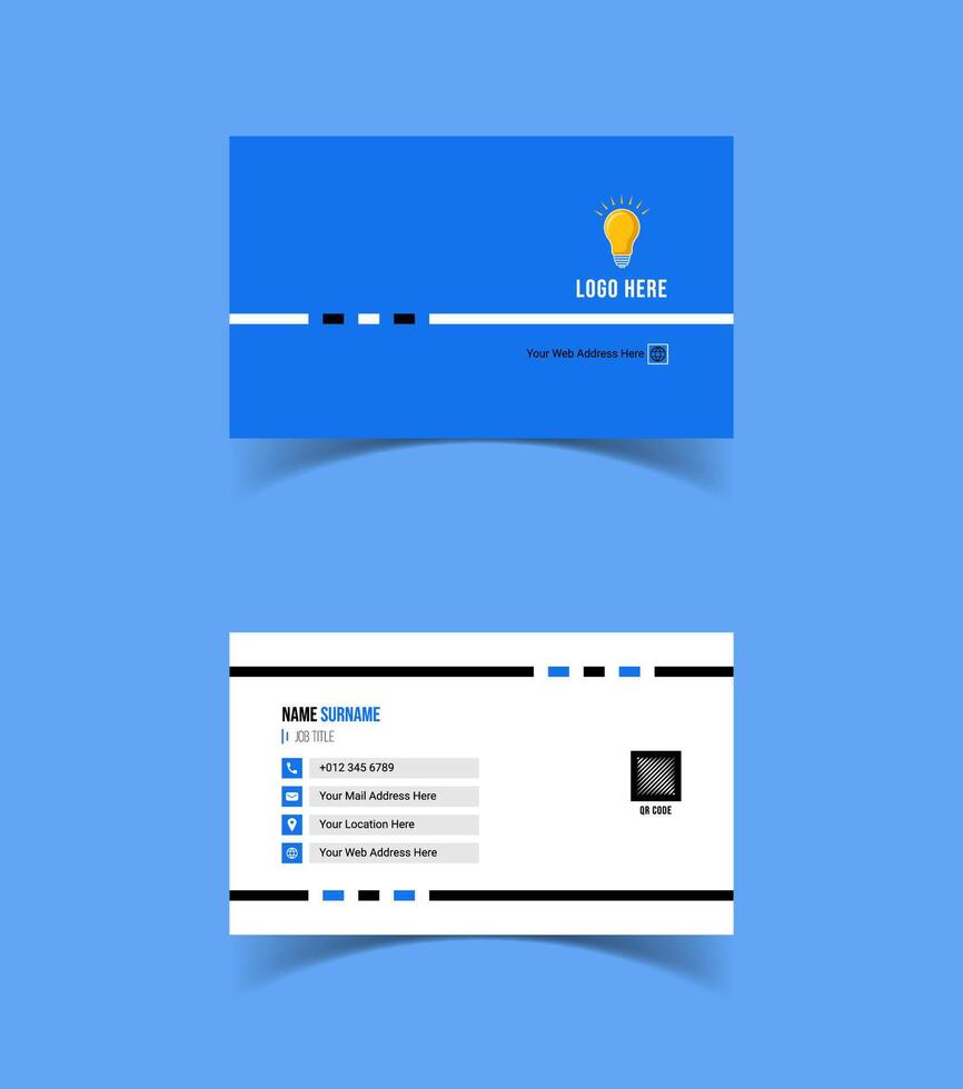 modern och kreativ företag kort mall design. minimal stil, rena dubbel- ensidig företag kort layout. vektor