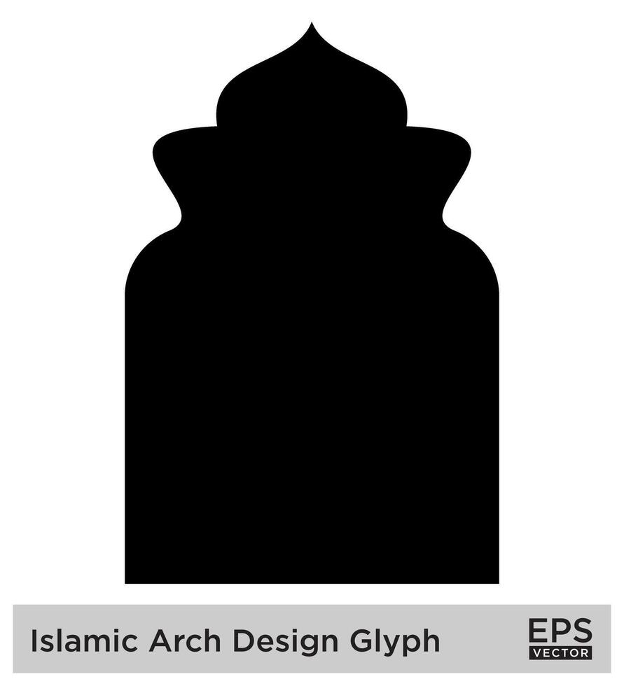 islamisch Bogen Design Glyphe schwarz gefüllt Silhouetten Design Piktogramm Symbol visuell Illustration vektor