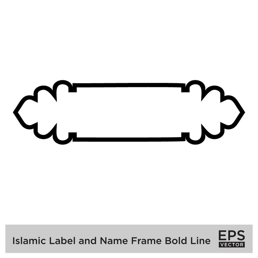 islamisch Etikette und Name Rahmen Fett gedruckt Linie Gliederung linear schwarz Schlaganfall Silhouetten Design Piktogramm Symbol visuell Illustration vektor