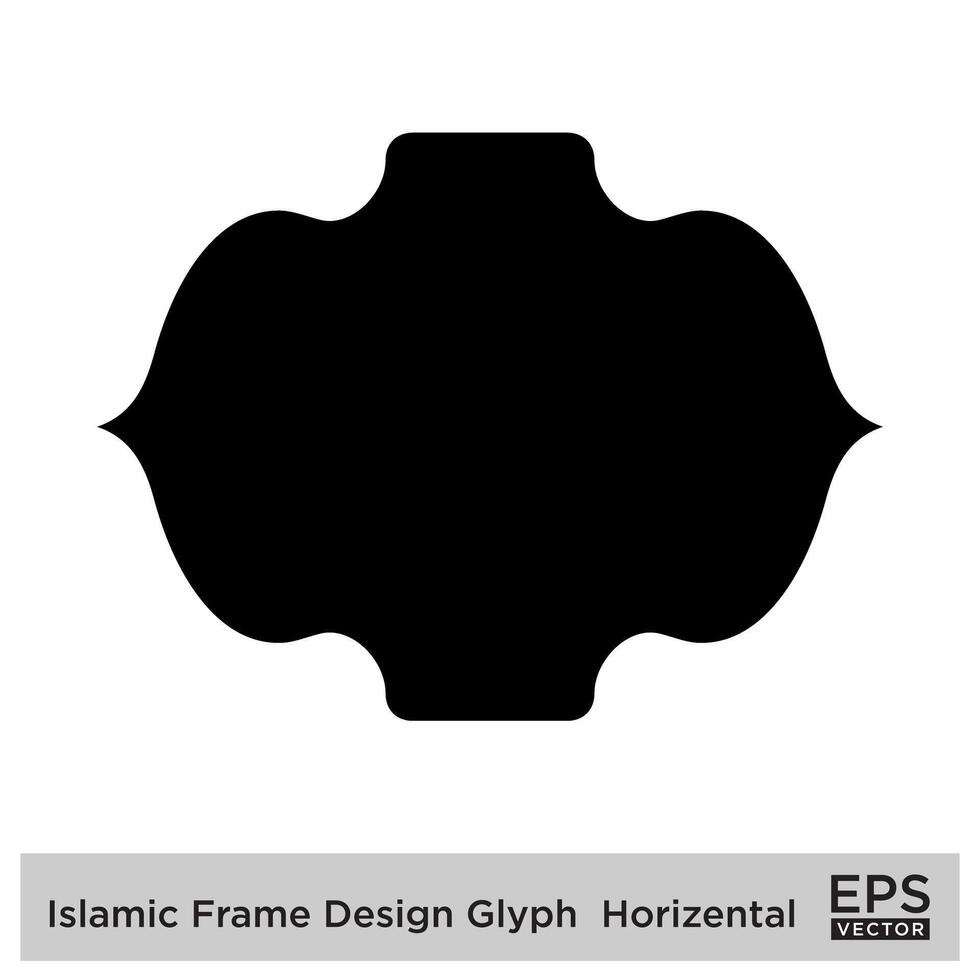 islamic ram design glyf horisontell svart fylld silhuetter design piktogram symbol visuell illustration vektor