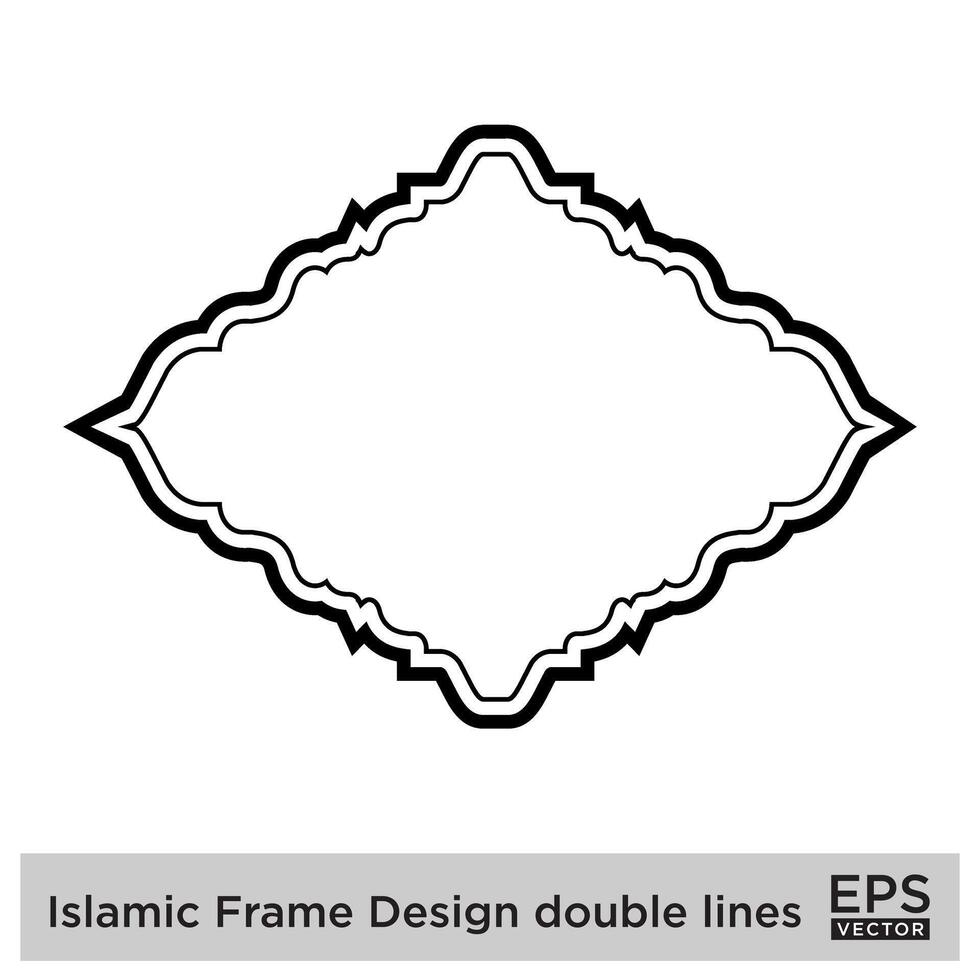 islamisch Rahmen Design doppelt Linien schwarz Schlaganfall Silhouetten Design Piktogramm Symbol visuell Illustration vektor