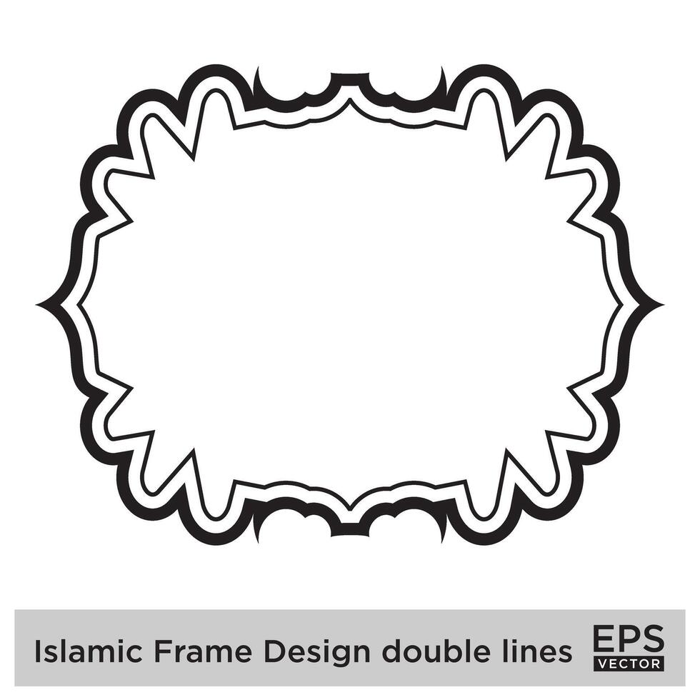 islamic ram design dubbel- rader svart stroke silhuetter design piktogram symbol visuell illustration vektor