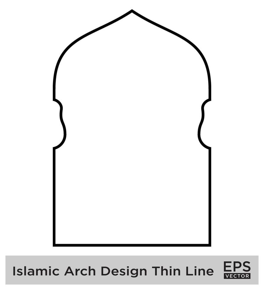 islamisch Bogen Design dünn Linie schwarz Schlaganfall Silhouetten Design Piktogramm Symbol visuell Illustration vektor