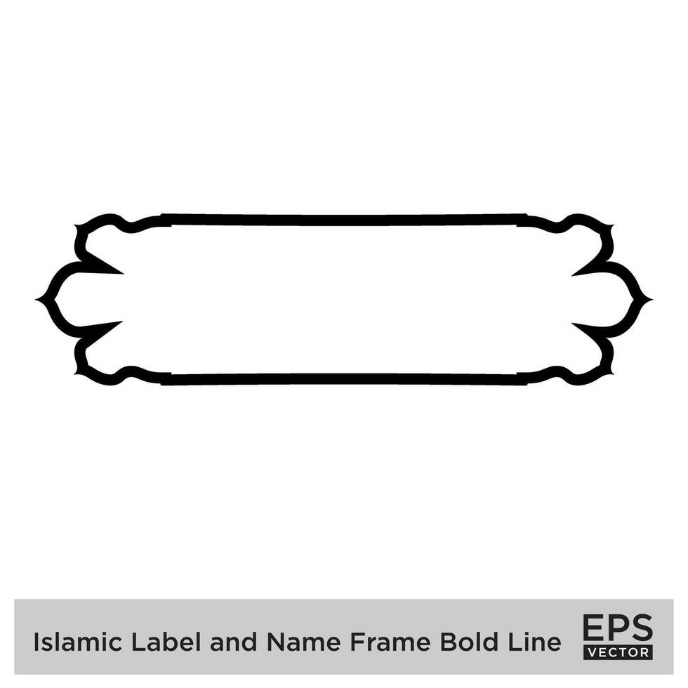 islamic märka och namn ram djärv linje översikt linjär svart stroke silhuetter design piktogram symbol visuell illustration vektor