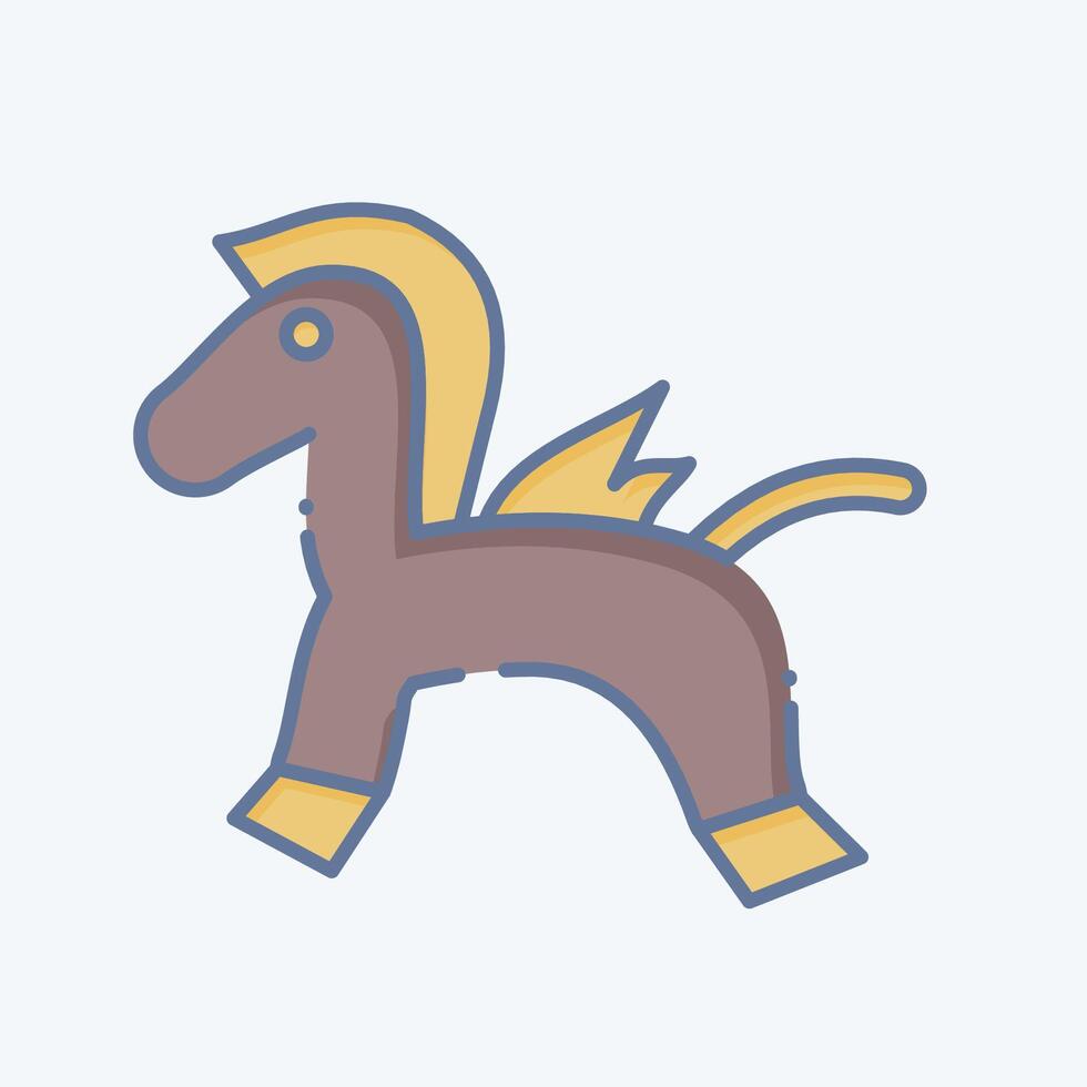 ikon gungande häst. relaterad till dagis symbol. klotter stil. enkel design redigerbar. enkel illustration vektor