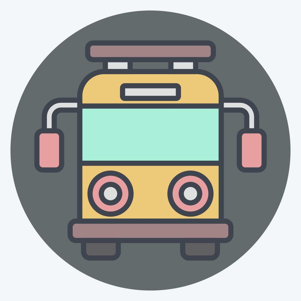 Symbol Schule Bus. verbunden zu Kindergarten Symbol. Farbe Kamerad Stil. einfach Design editierbar. einfach Illustration vektor