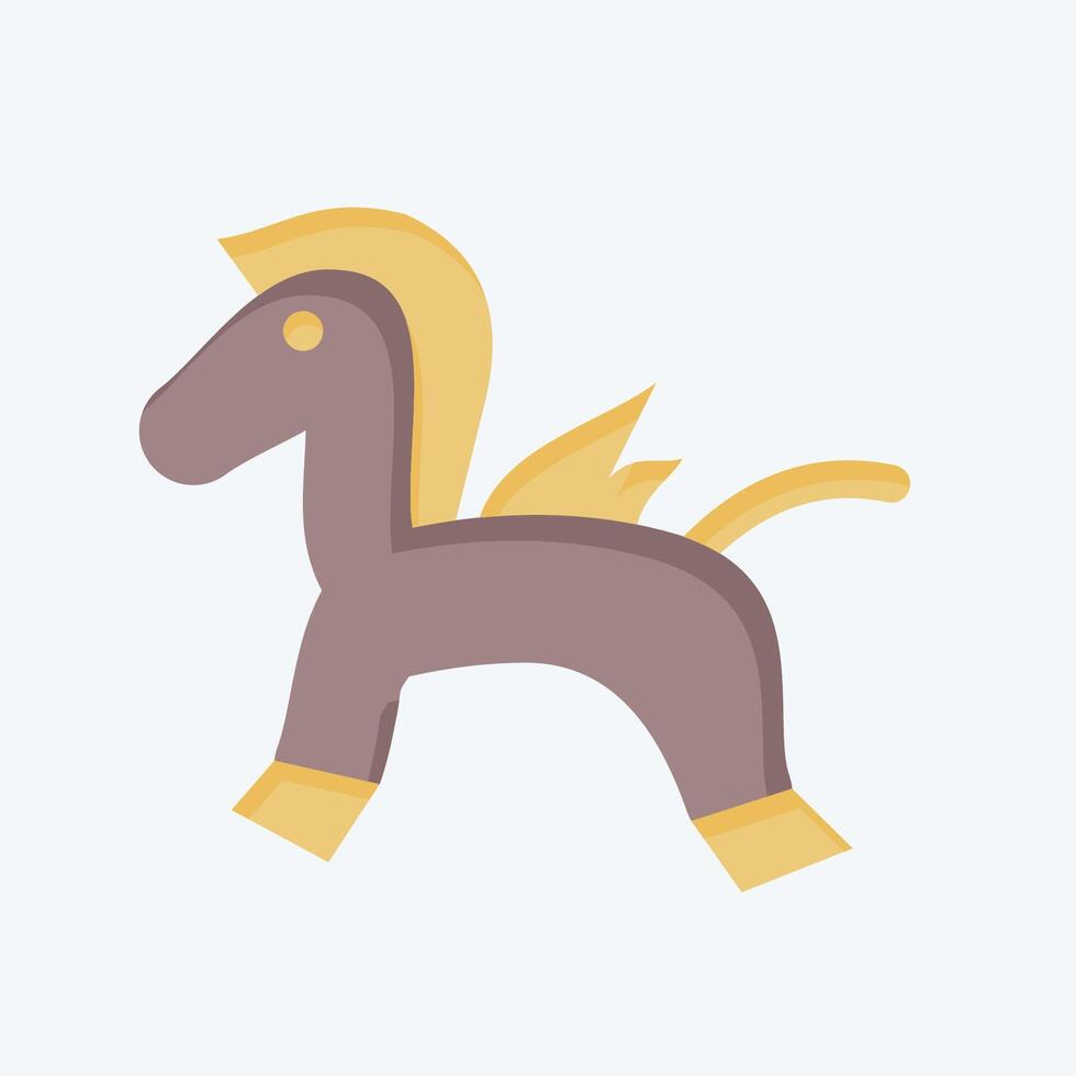 Symbol schaukeln Pferd. verbunden zu Kindergarten Symbol. eben Stil. einfach Design editierbar. einfach Illustration vektor