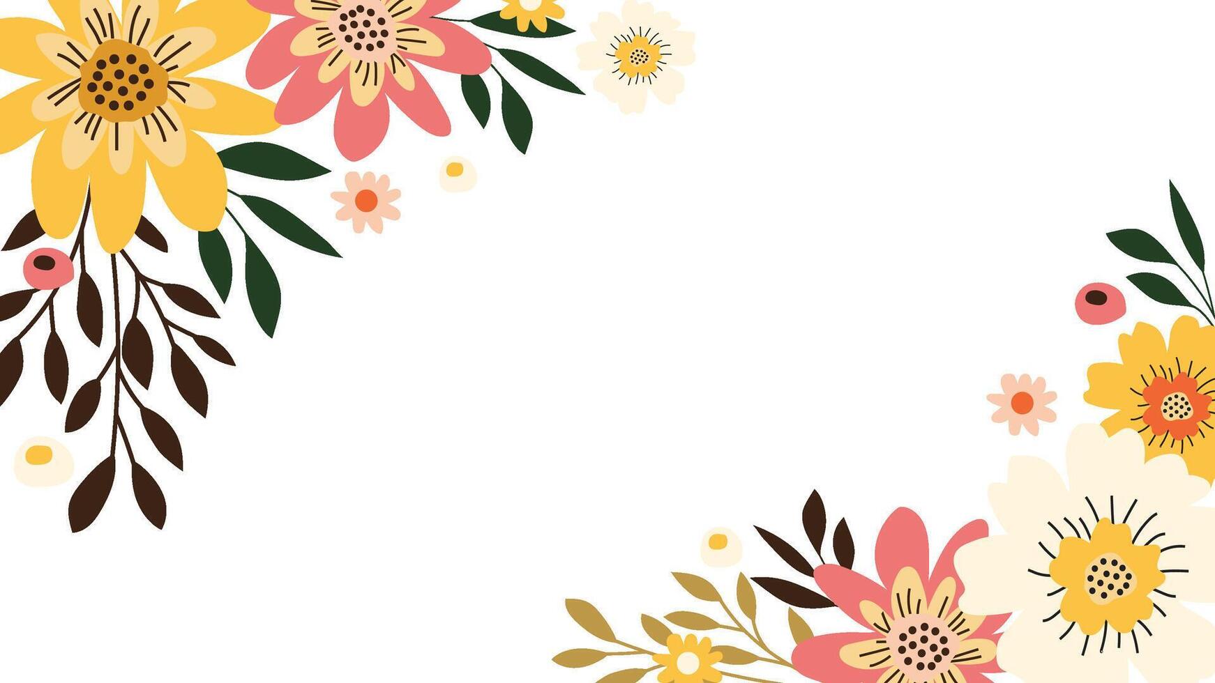 abstrakt Blume Rahmen Hintergrund Blumen- Vektor Design bunt Hintergrund