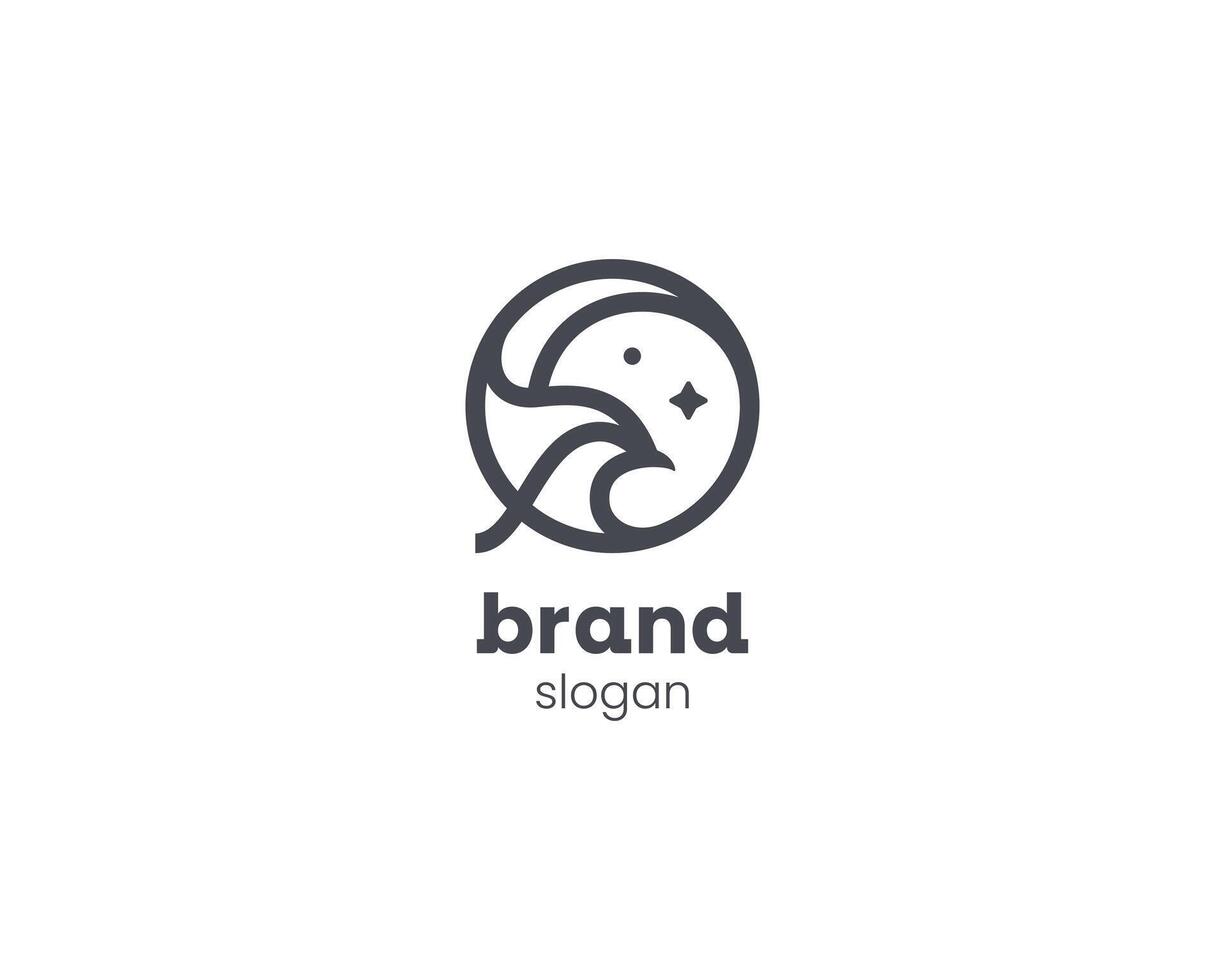 kreativ minimalistisch Vogel Linie Logo vektor