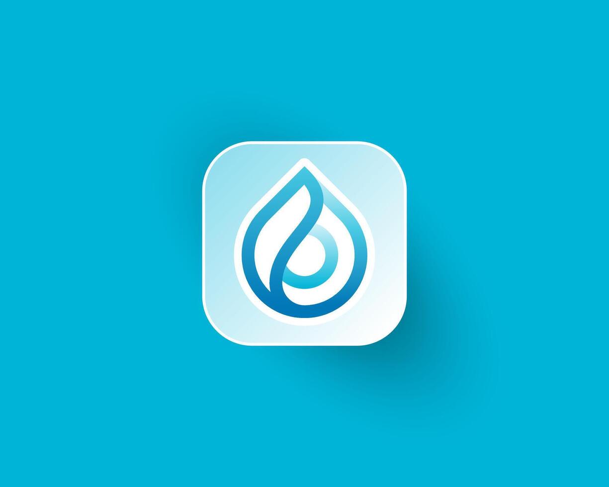 kreativ bunt Wasser fallen mit glatt Gradient auf App Symbol vektor