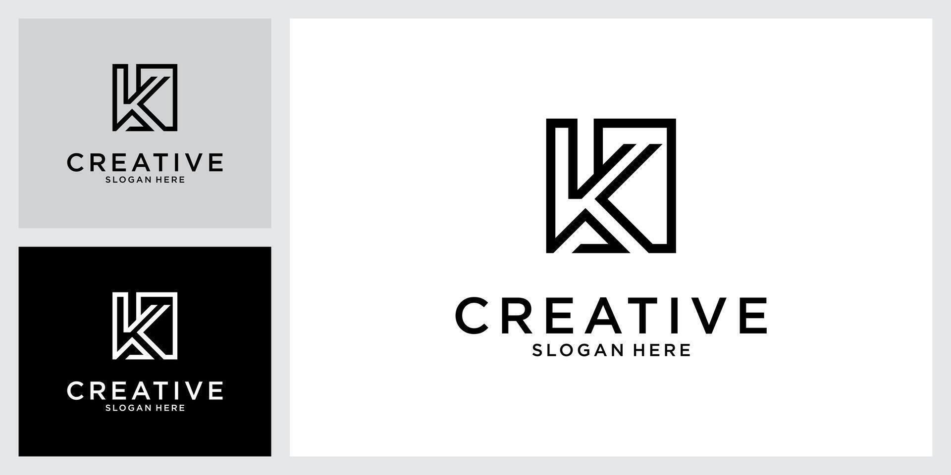 Initiale Brief k oder kk Vektor Logo Design