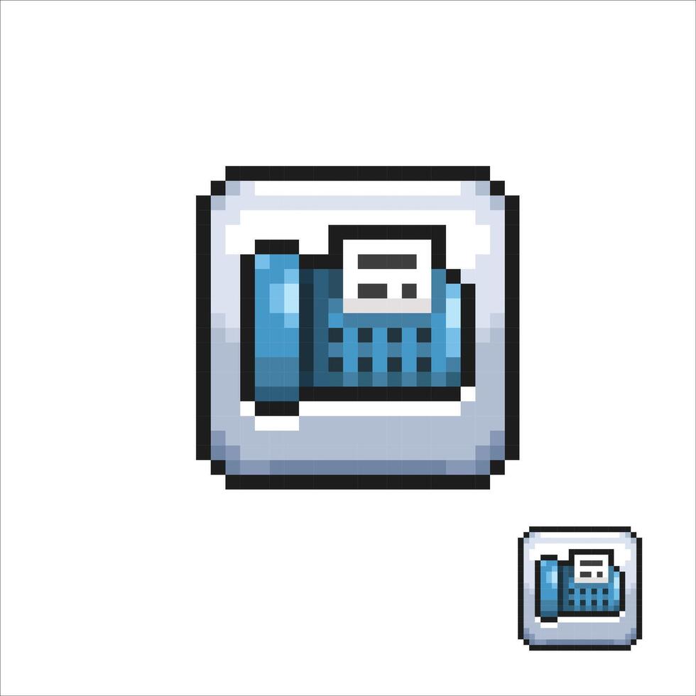 fax ikon tecken i pixel konst stil vektor