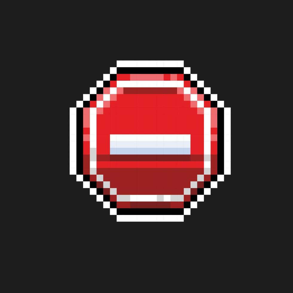 röd förbjuden tecken i pixel konst stil vektor