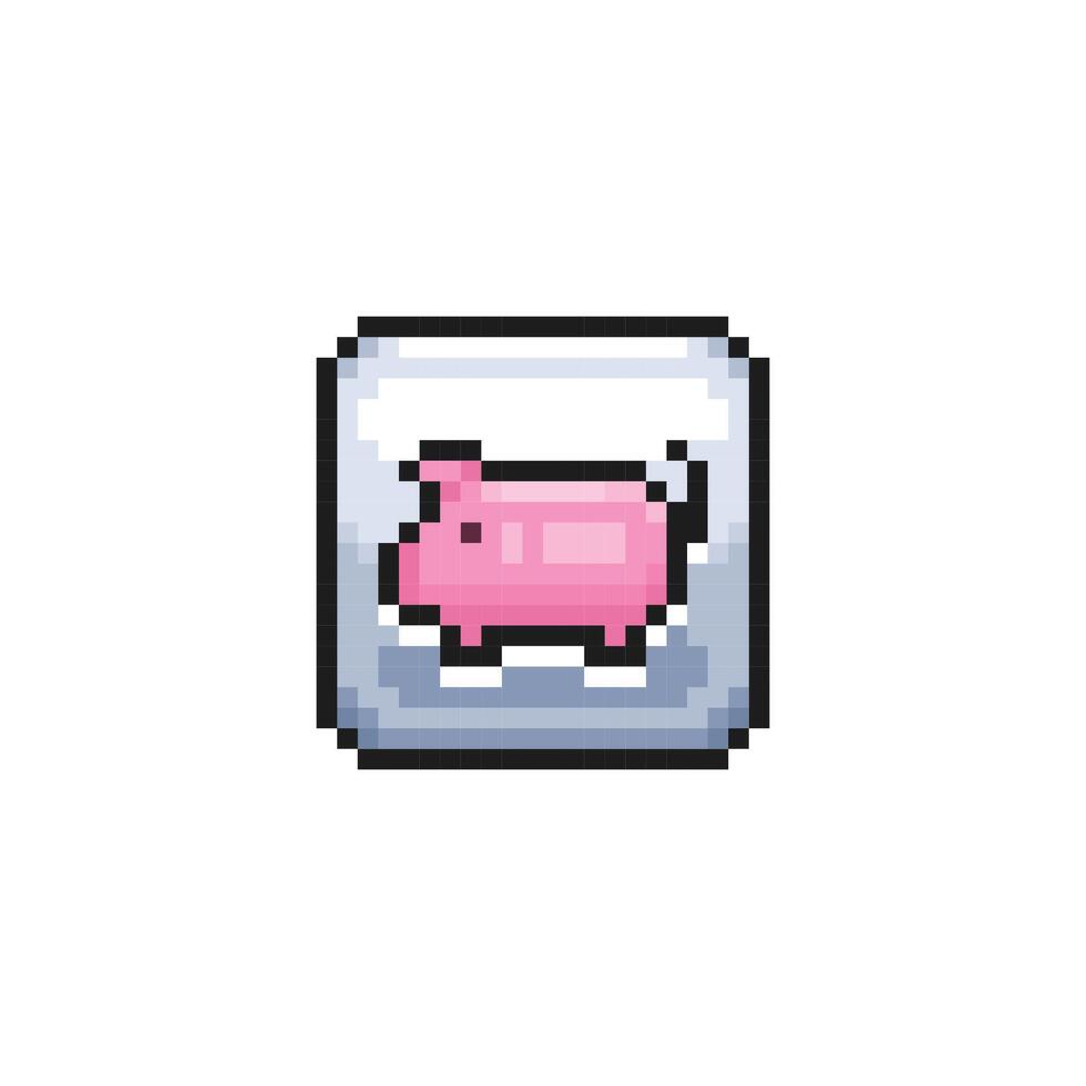 Schwein Zeichen im Pixel Kunst Stil vektor