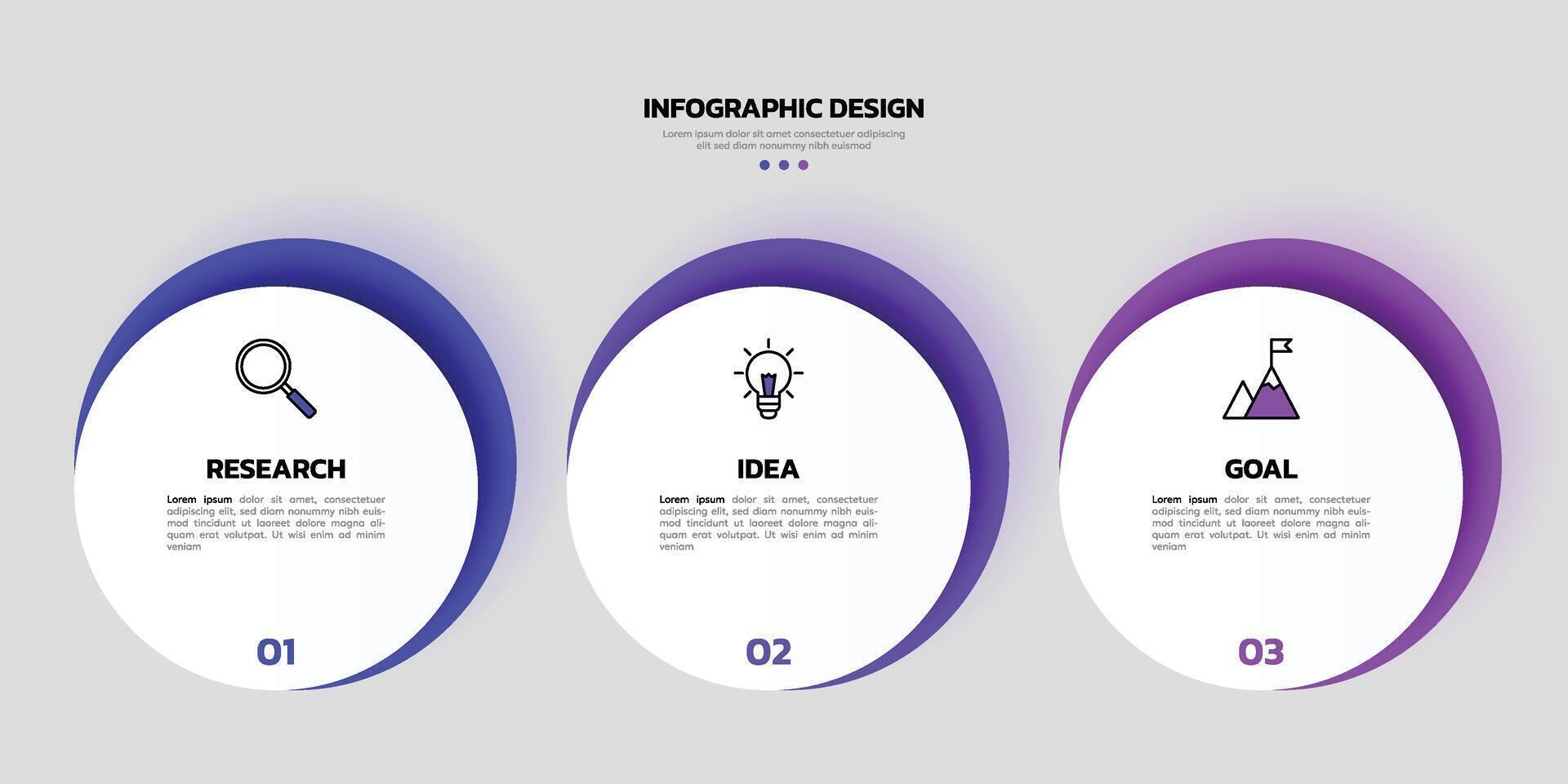 modern Geschäft Infografik Vorlage mit 3 Optionen oder Schritte Symbole. vektor