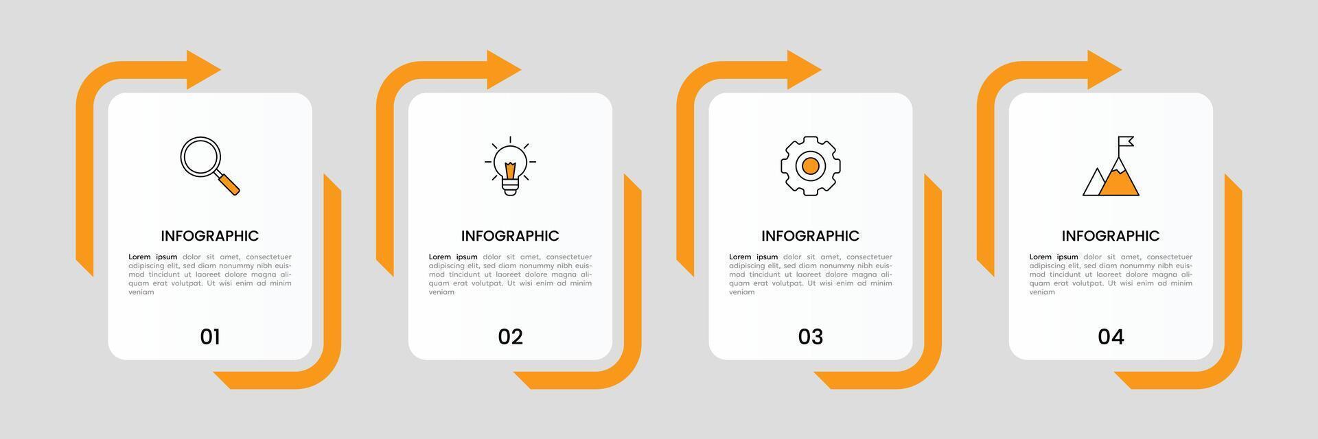 infographic märka design mall med ikoner och 4 alternativ eller steg. vektor