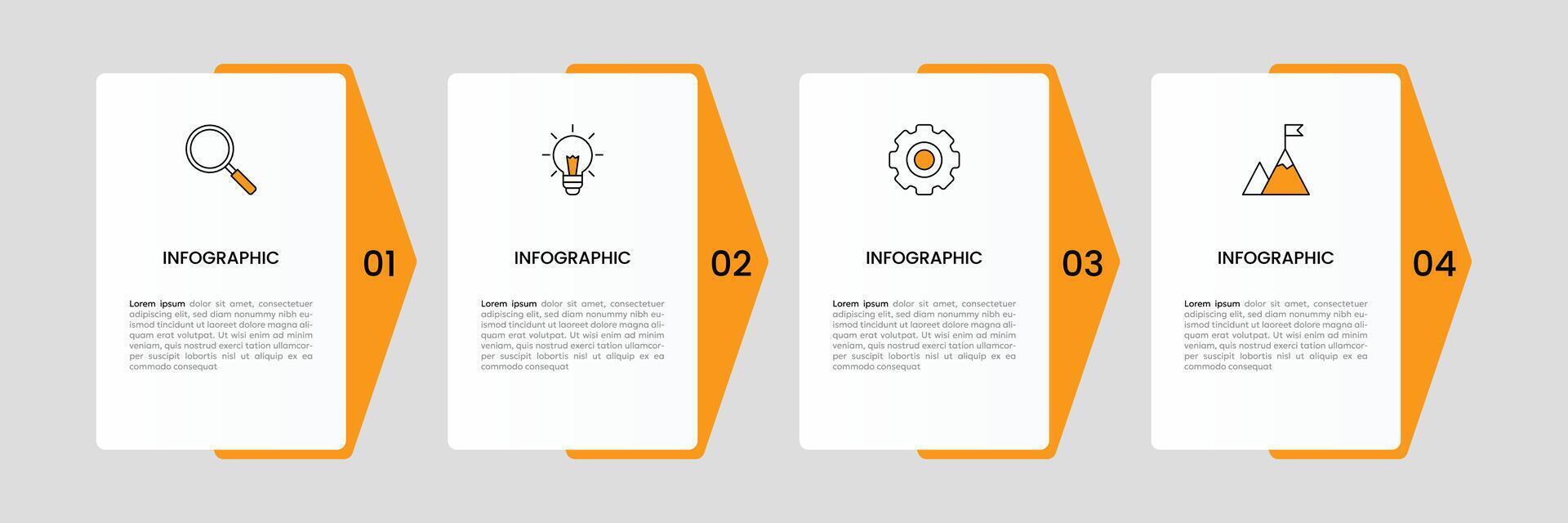 Infografik Etikette Design Vorlage mit Symbole und 4 Optionen oder Schritte. vektor