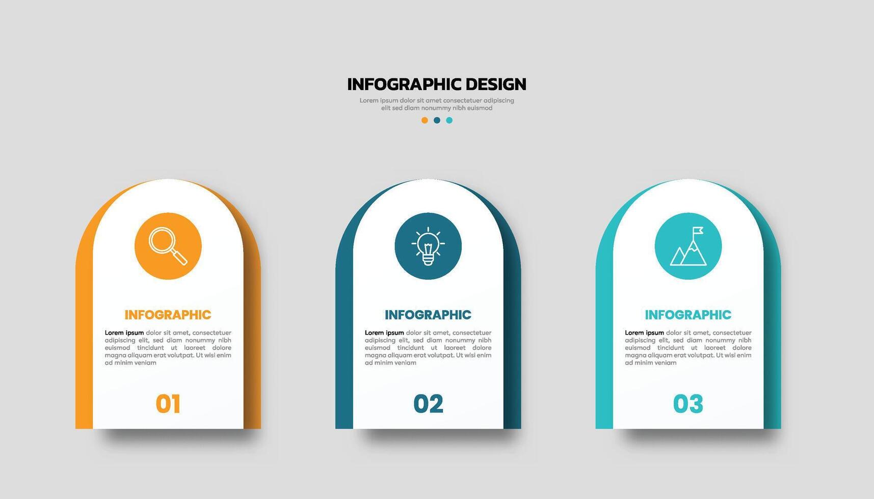 modern Geschäft Infografik Vorlage mit 3 Optionen oder Schritte Symbole. vektor