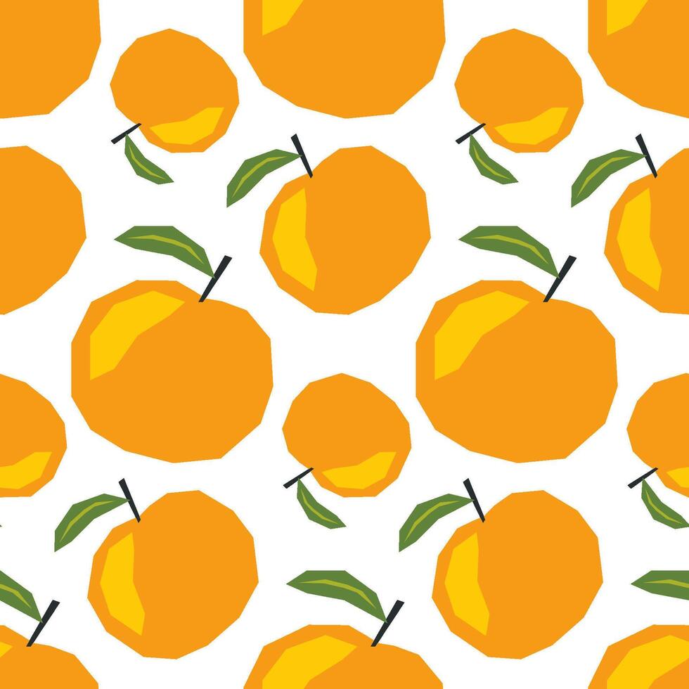 sömlös mönster med mogen apelsiner. applique stil teckning. bakgrund, omslag papper. vektor