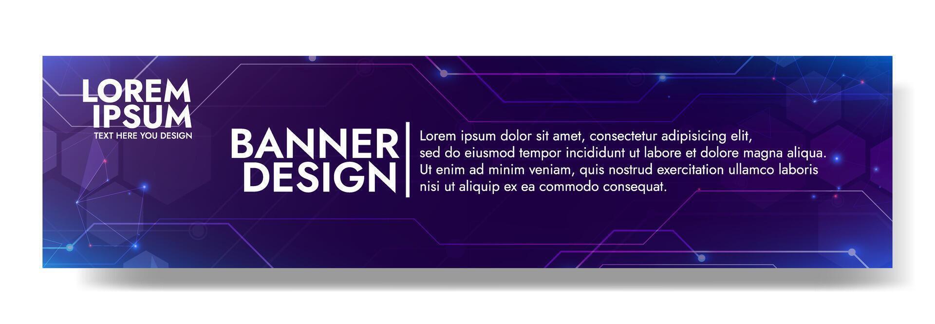 Gradient Digital Technologie Banner. futuristisch Banner zum verschiedene Design Projekte eine solche wie Webseiten, Präsentationen, drucken Materialien, Sozial Medien Beiträge vektor