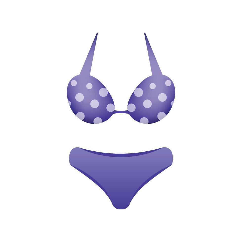 Vektor eben violett schwimmen tragen isoliert auf Weiß Hintergrund. Bikini Anzug. Badeanzug Vektor Illustration.