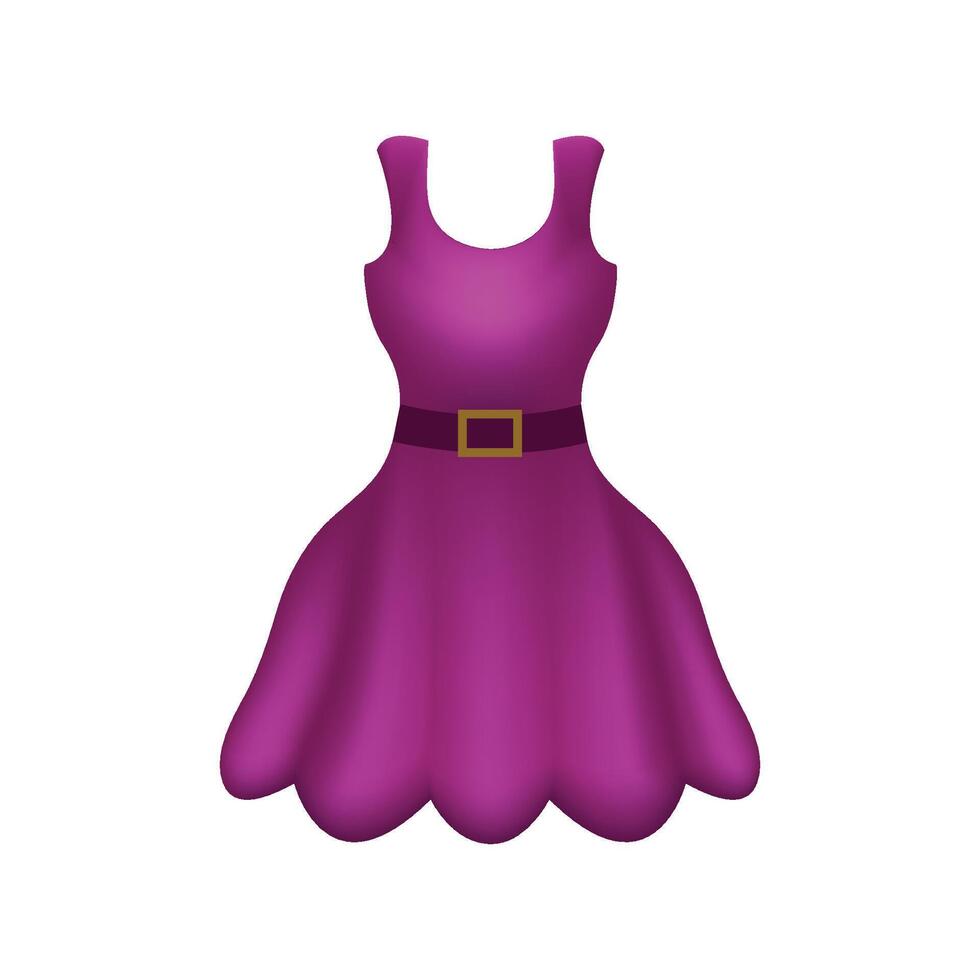 skön violett fest klänning vektor tecken emoji. lila elegant kväll klänning isolerat på vit bakgrund. skön kort klänning vektor illustration