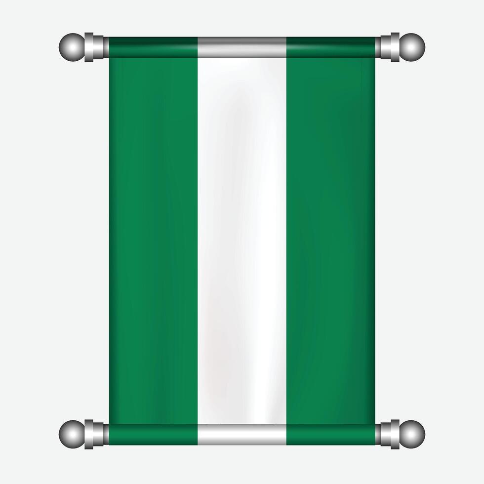 realistisch hängend Flagge von Nigeria Wimpel vektor