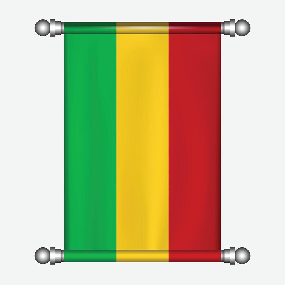 realistisk hängande flagga boliviaflag vimpel vektor