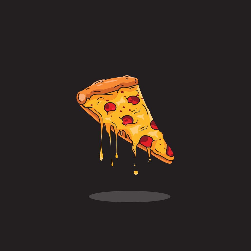 vektor illustration av skiva smaskigt pizza affisch baner fiende snabb mat restaurang