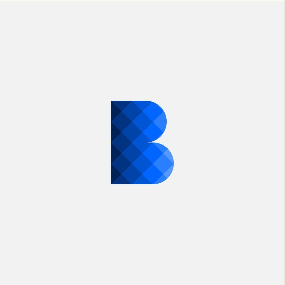 Blau Pixel Brief b Symbol Vektor Design