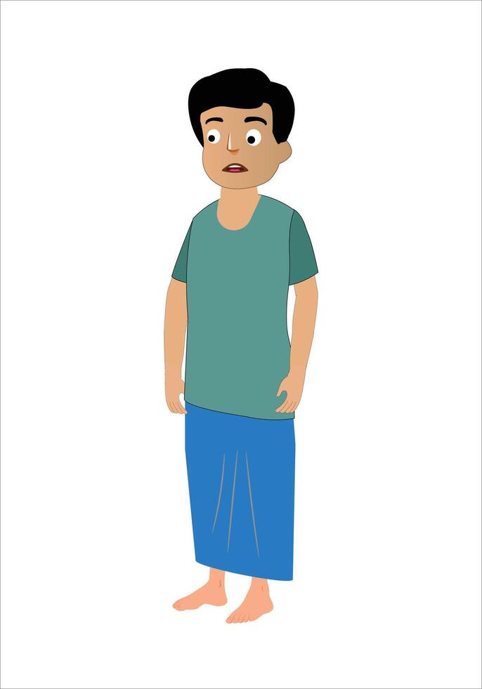 indisch Dorf Mann Seitenansicht Charakter Illustration zum Animation vektor