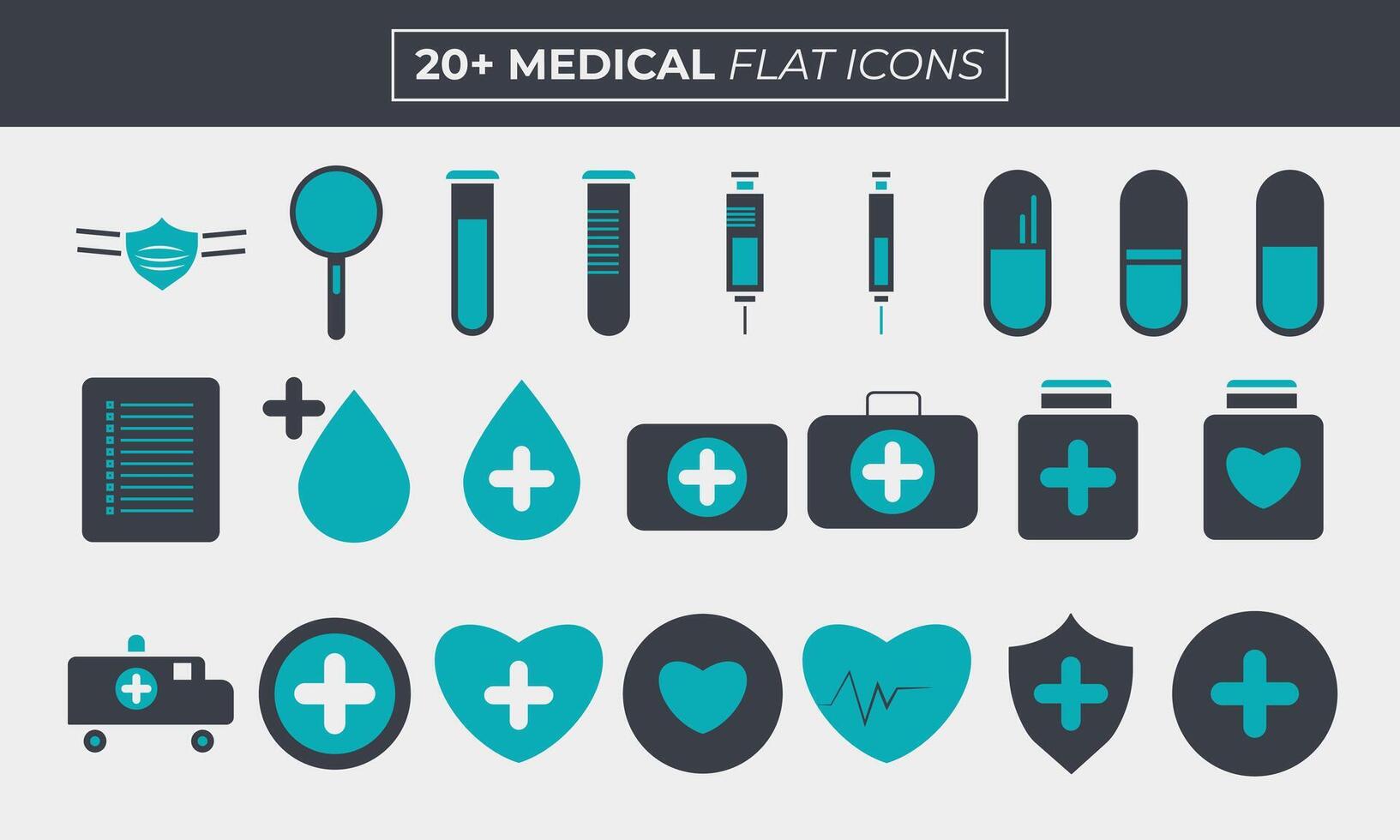 einstellen von medizinisch und Gesundheitswesen Symbole Vektor Illustration Sammlung eben Symbol Sanft Blau und schwarz Farbe auf Weiß Hintergrund füllen Symbol Pack